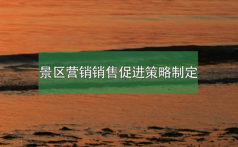 景区营销销售促进策略制定 