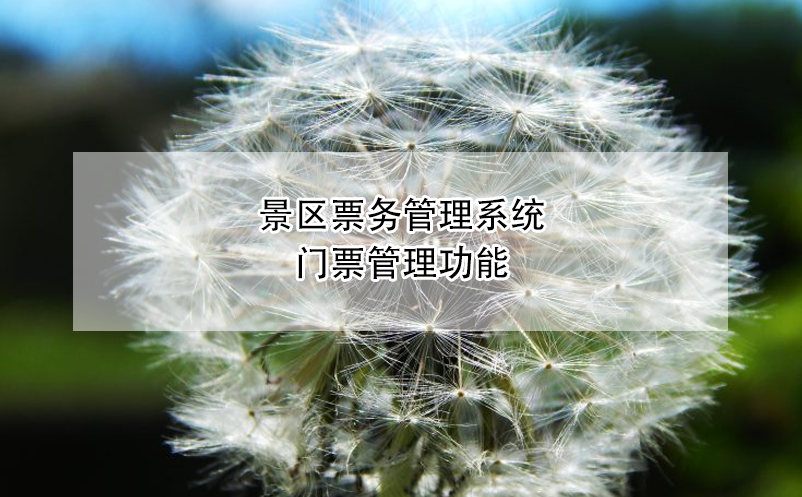 景区票务管理系统门票管理功能